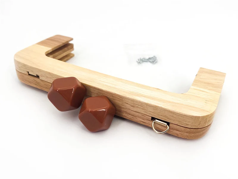 Chiusura clic clac legno prisma per borse | 20x8 cm | cf 1 pz
