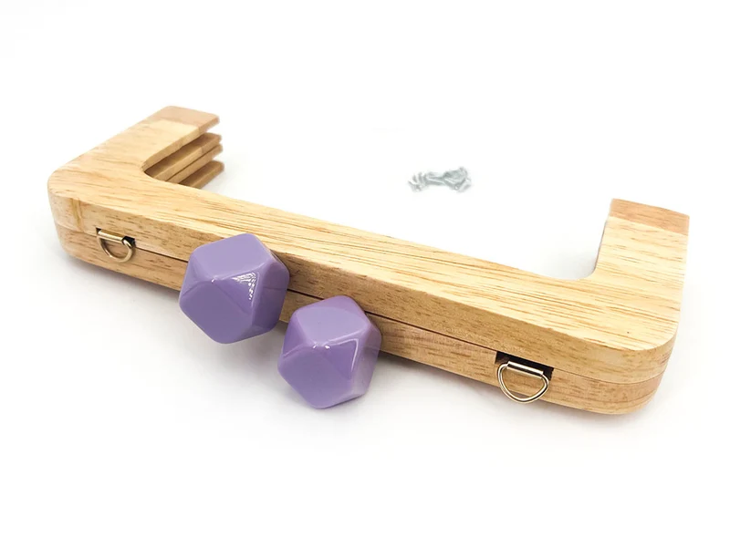 Chiusura clic clac legno prisma per borse | 20x8 cm | cf 1 pz