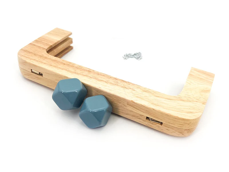 Chiusura clic clac legno prisma per borse | 20x8 cm | cf 1 pz