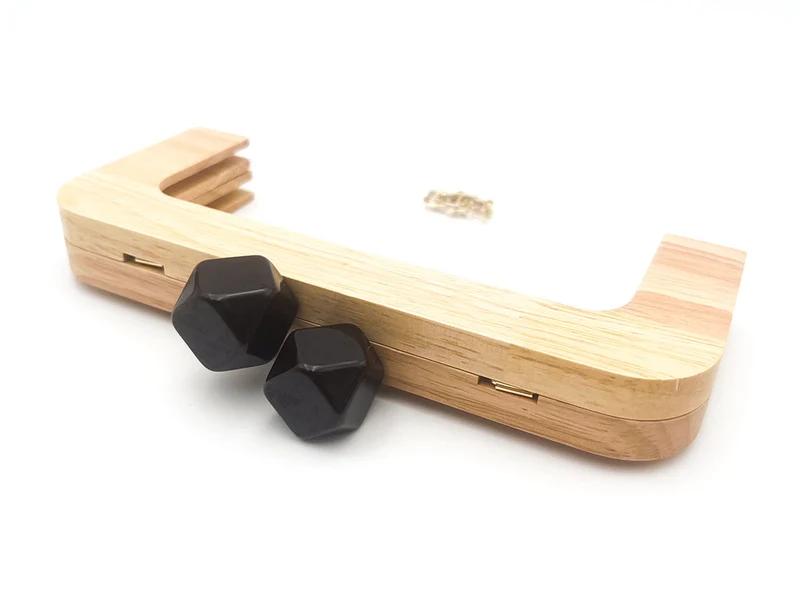 Chiusura clic clac legno prisma per borse | 20x8 cm | cf 1 pz