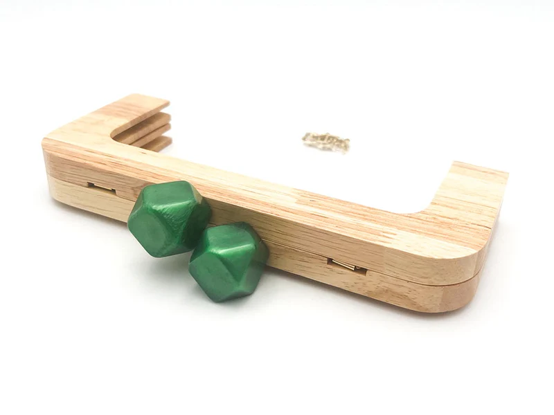 Chiusura clic clac legno prisma per borse | 20x8 cm | cf 1 pz