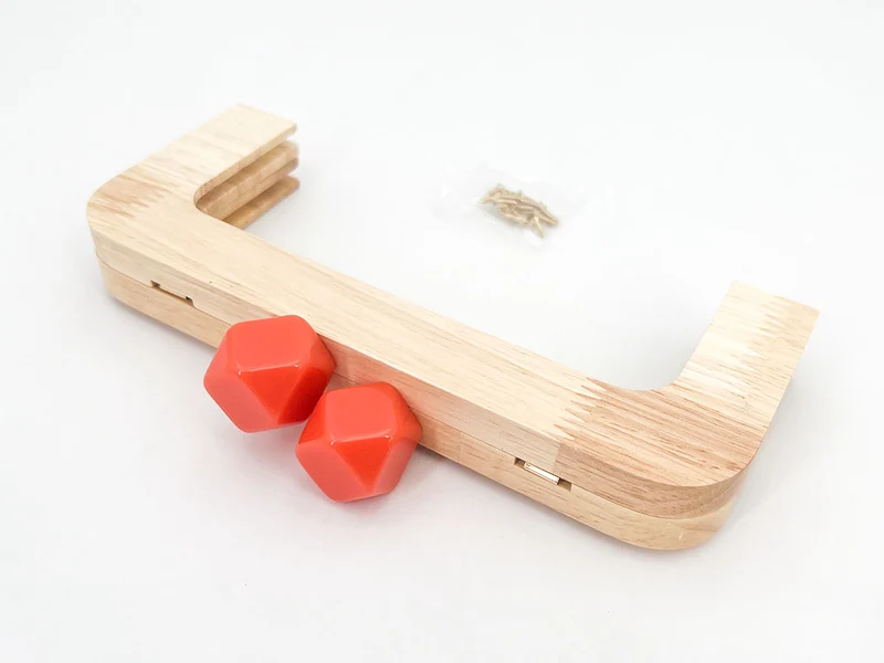 Chiusura clic clac legno prisma per borse | 20x8 cm | cf 1 pz