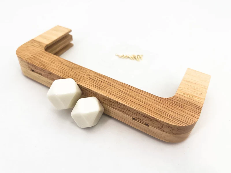 Chiusura clic clac legno prisma per borse | 20x8 cm | cf 1 pz