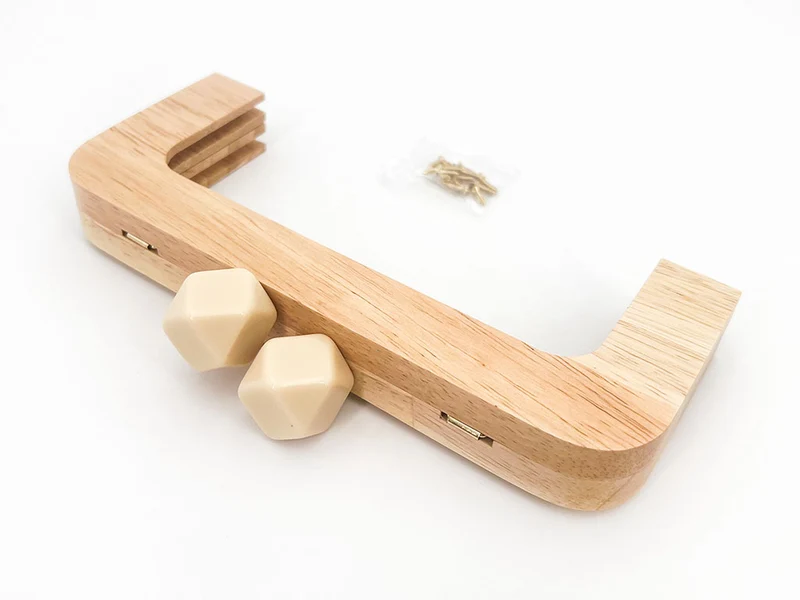 Chiusura clic clac legno prisma per borse | 20x8 cm | cf 1 pz