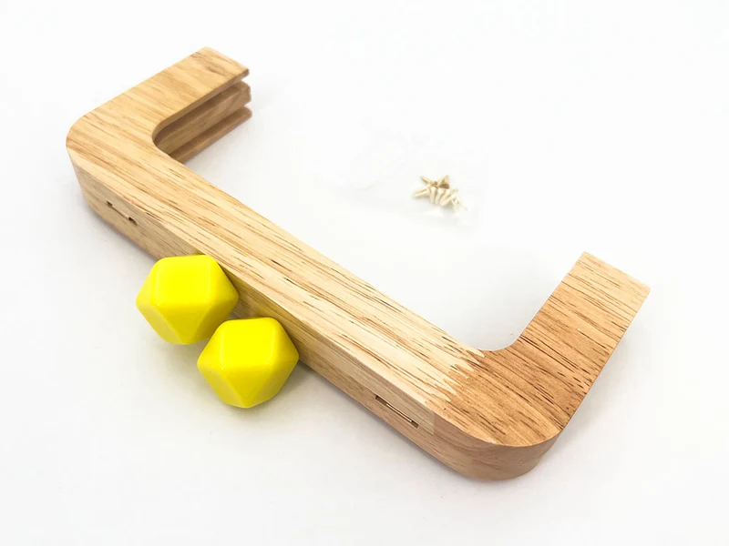 Chiusura clic clac legno prisma per borse | 20x8 cm | cf 1 pz