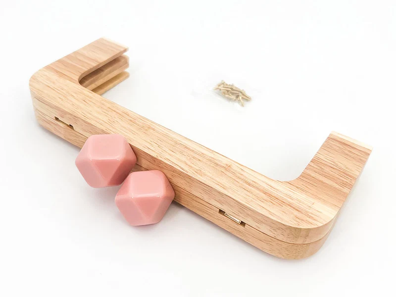 Chiusura clic clac legno prisma per borse | 20x8 cm | cf 1 pz