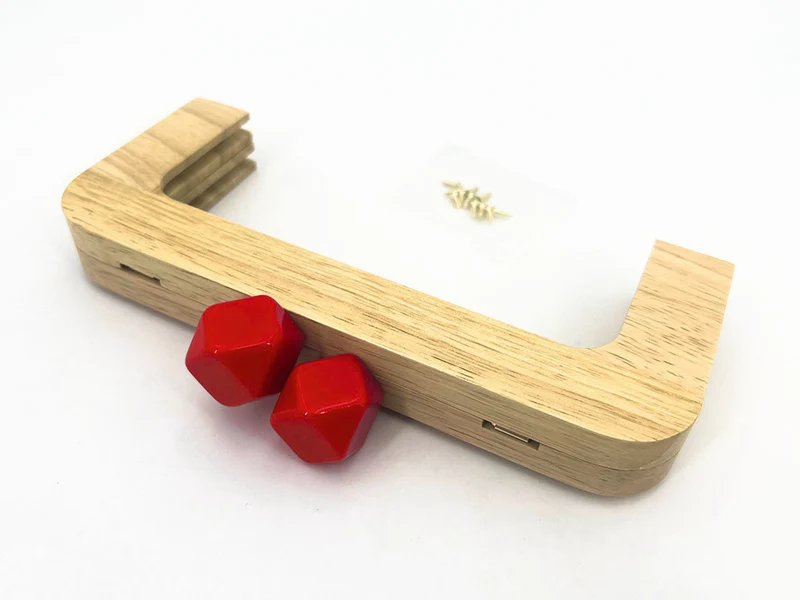 Chiusura clic clac legno prisma per borse | 20x8 cm | cf 1 pz