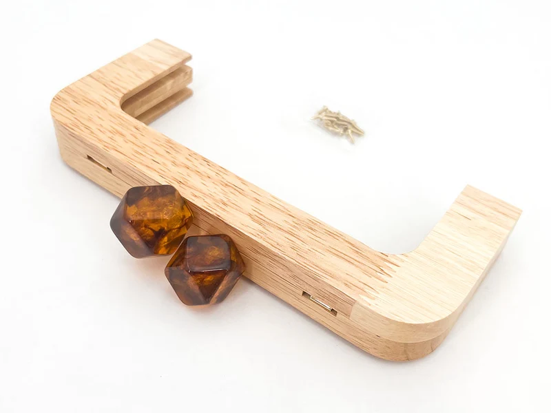 Chiusura clic clac legno prisma per borse | 20x8 cm | cf 1 pz