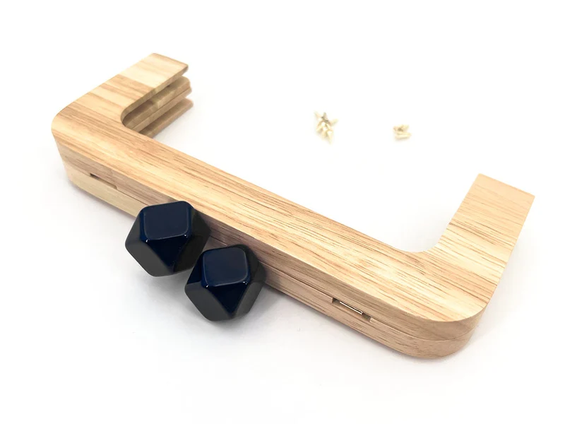 Chiusura clic clac legno prisma per borse | 20x8 cm | cf 1 pz