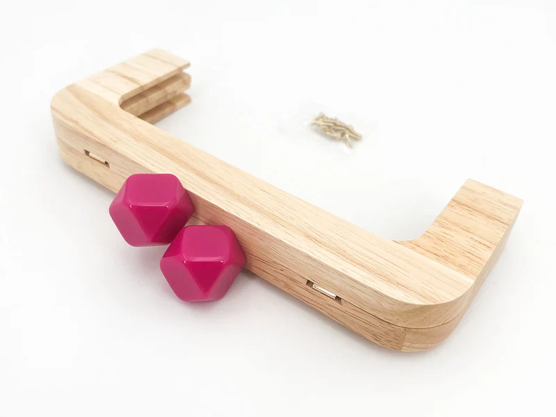 Chiusura clic clac legno prisma per borse | 20x8 cm | cf 1 pz