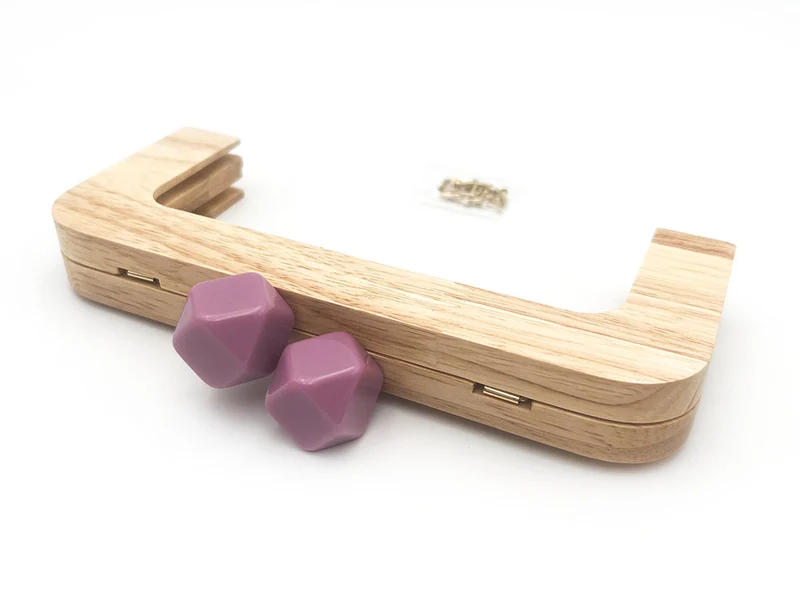 Chiusura clic clac legno prisma per borse | 20x8 cm | cf 1 pz