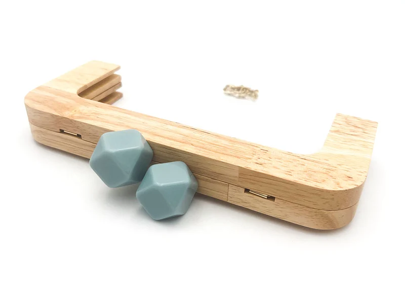 Chiusura clic clac legno prisma per borse | 20x8 cm | cf 1 pz