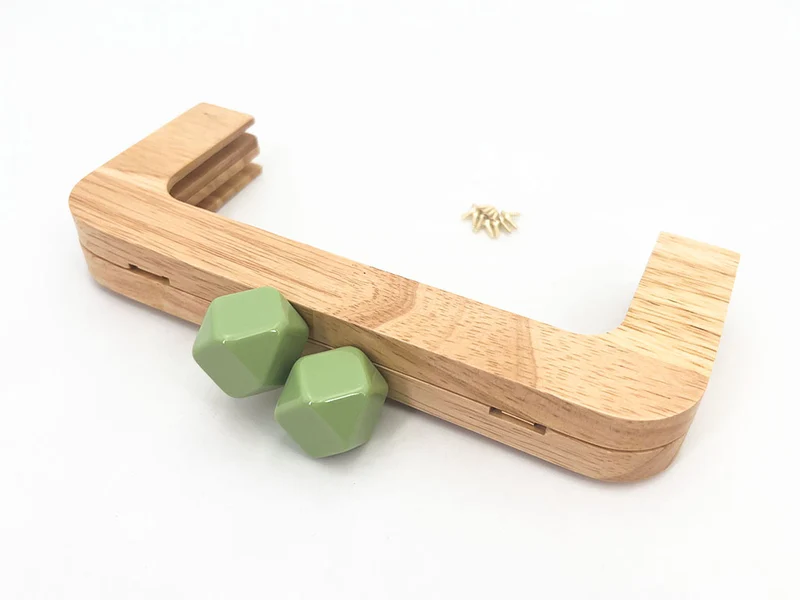 Chiusura clic clac legno prisma per borse | 20x8 cm | cf 1 pz