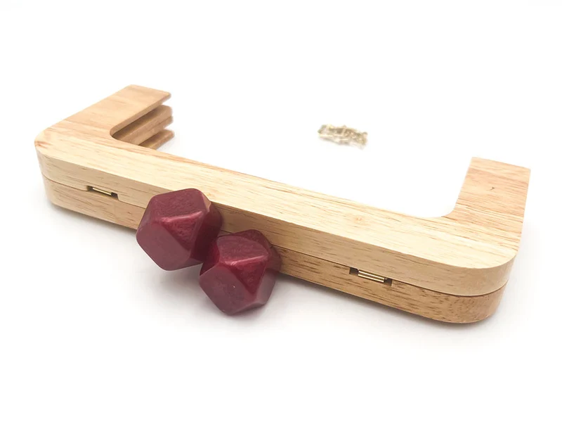 Chiusura clic clac legno prisma per borse | 20x8 cm | cf 1 pz