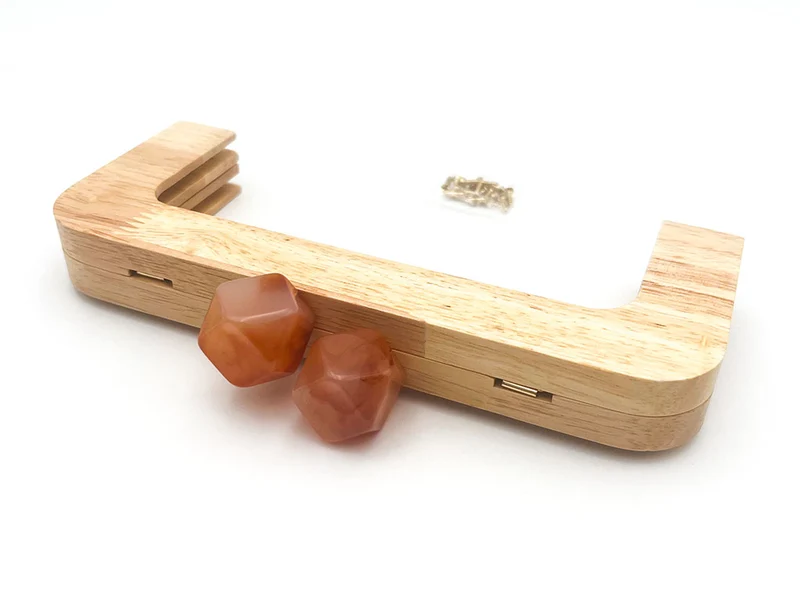Chiusura clic clac legno prisma per borse | 20x8 cm | cf 1 pz