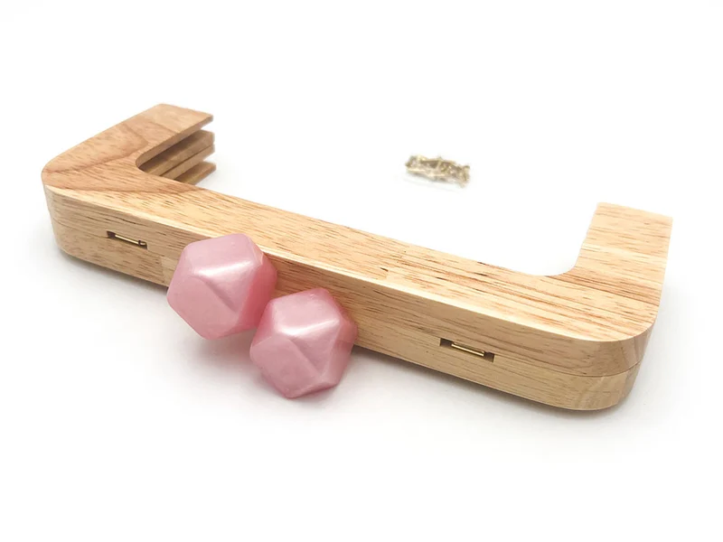 Chiusura clic clac legno prisma per borse | 20x8 cm | cf 1 pz