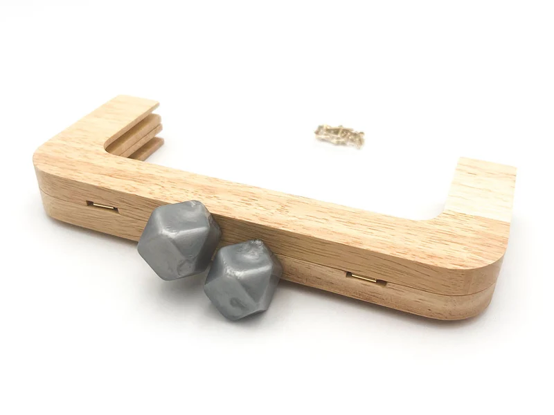 Chiusura clic clac legno prisma per borse | 20x8 cm | cf 1 pz