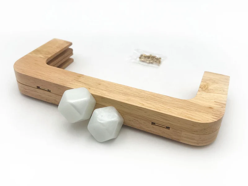 Chiusura clic clac legno prisma per borse | 20x8 cm | cf 1 pz