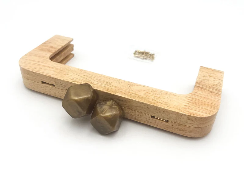 Chiusura clic clac legno prisma per borse | 20x8 cm | cf 1 pz