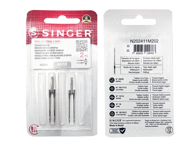 Aghi singer doppi 80/4mm cf.2 aghi