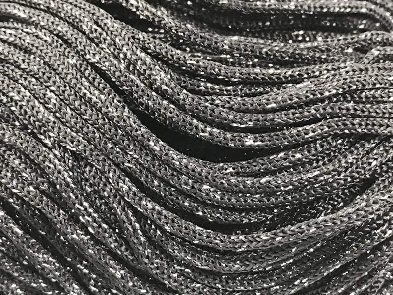 Cordino swan black glitter | cf 500 gr | borse e uncinetto