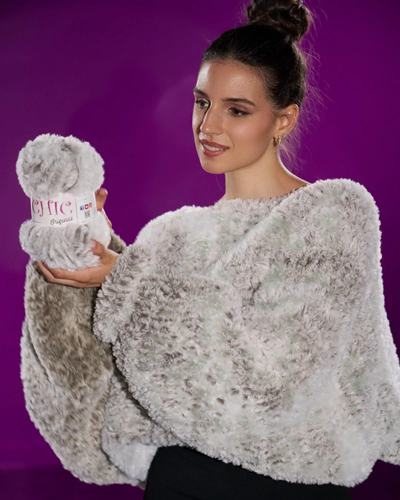 Lana chic 100% poliestere | cf 500 gr | filato pelliccia ecologica