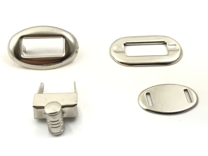 Chiusura in metallo per borse mod. ovale argento | 3x2 cm | cf 1 pz