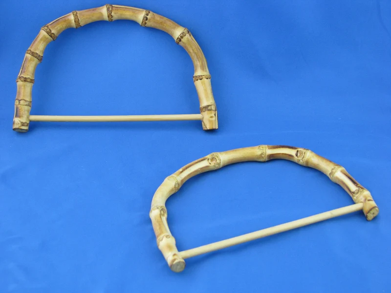 Manici in bamboo traversa per borse uncinetto | 17x11 cm | cf 2 pz