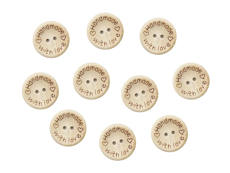 Bottoni handmade 3cm-100%wd cf.10pz