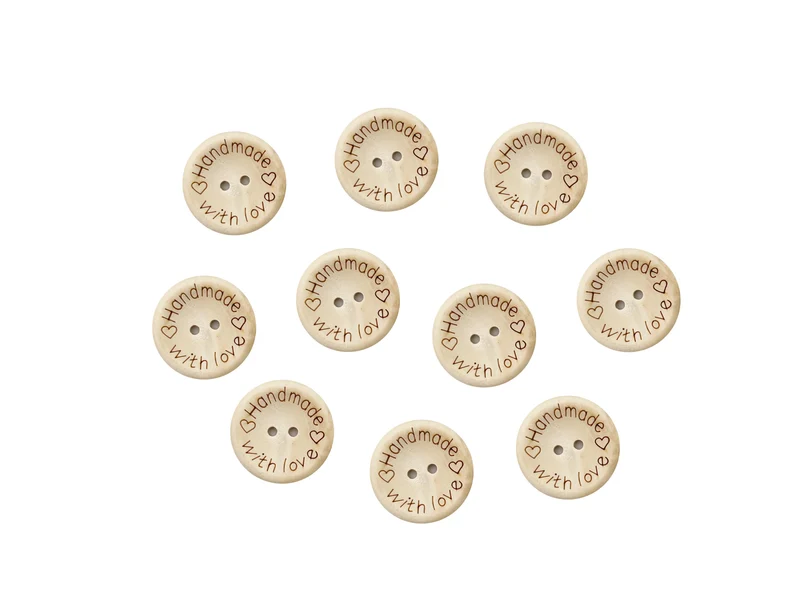 Bottoni handmade 2,5cm-100%wd cf.10pz