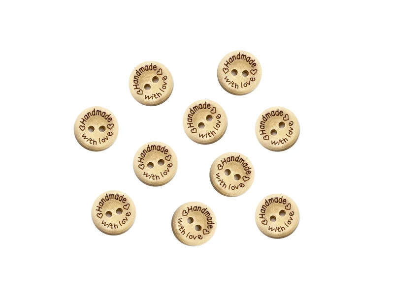 Bottoni handmade 1,5cm-100%wd cf.10pz