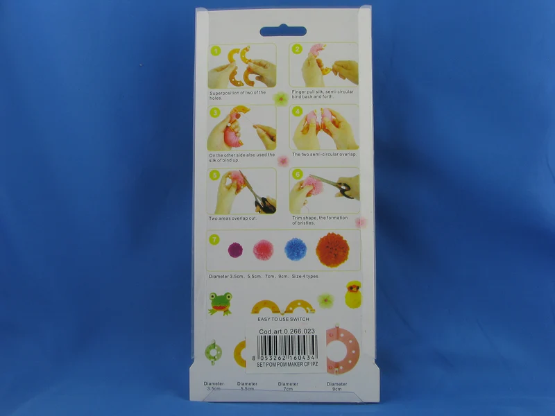 Kit pom pom maker | set 4 misure | attrezzo per creare pompon