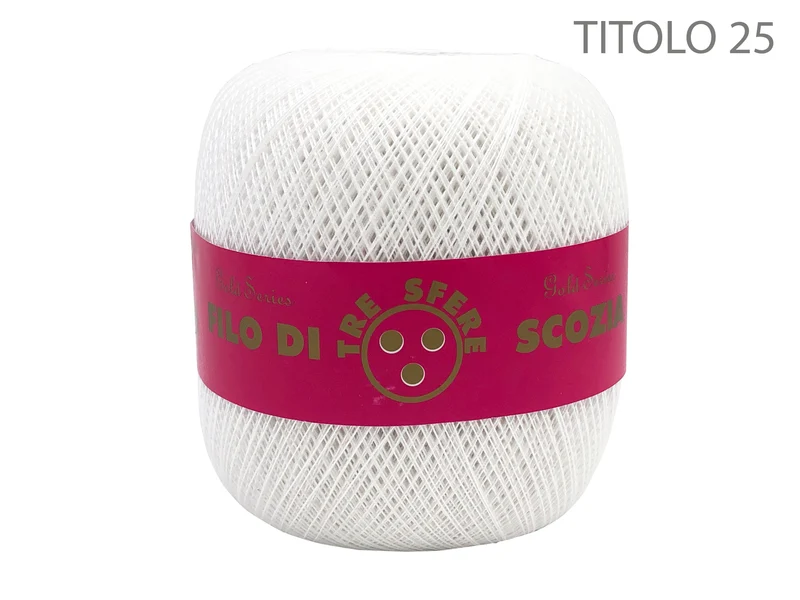 Filo di scozia n 25 bianco | confezione 600 gr | per uncinetto
