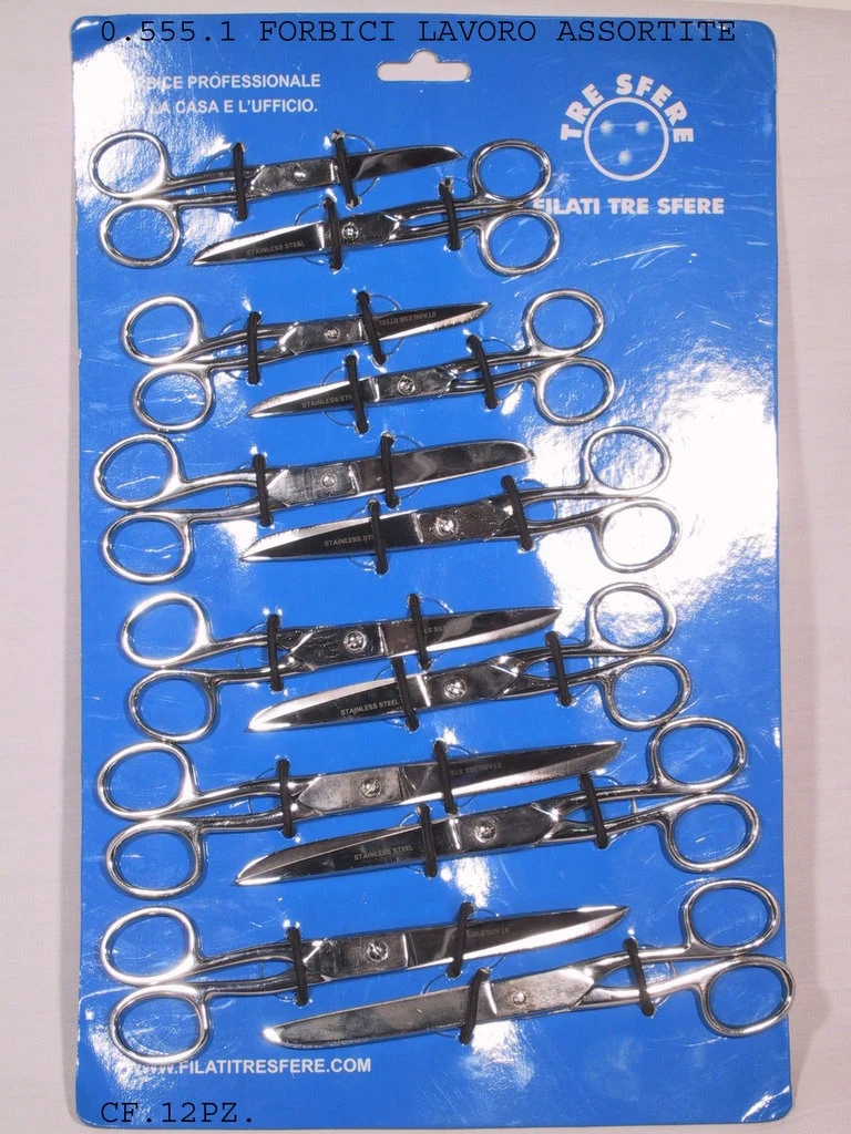 Forbici lavoro cart. ass 12pz