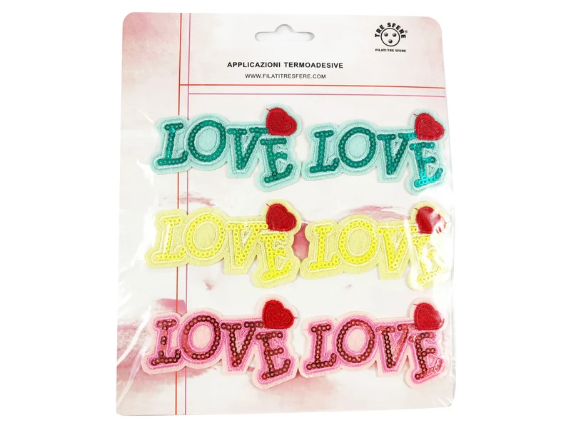 Applicazioni termoadesive love cf.6 pz