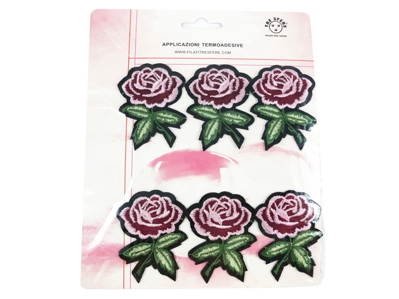 Applicazioni termoadesive rosa cf.6 pz