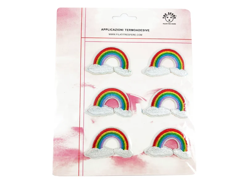 Applicazioni termoadesive arcobaleno cf.6 pz