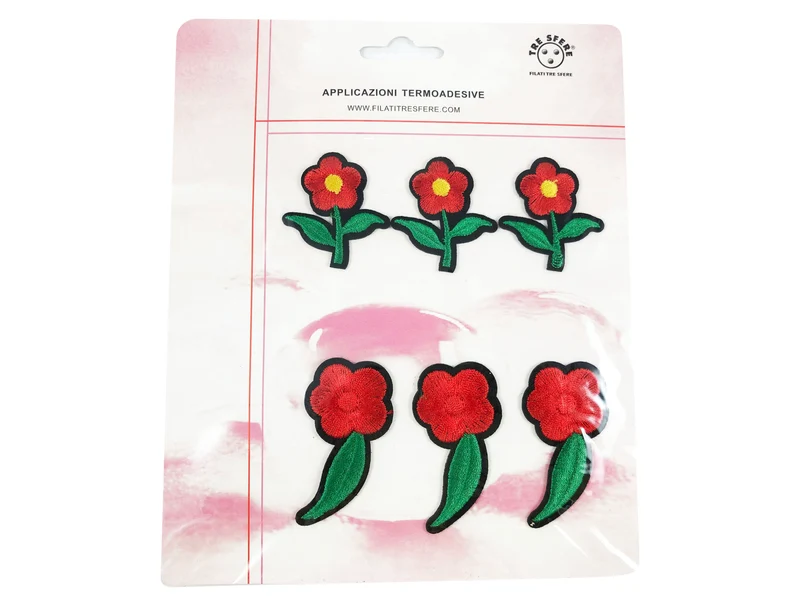 Applicazioni termoadesive fiore cf.6 pz