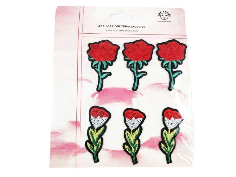 Applicazioni termoadesive rosa cf.6 pz