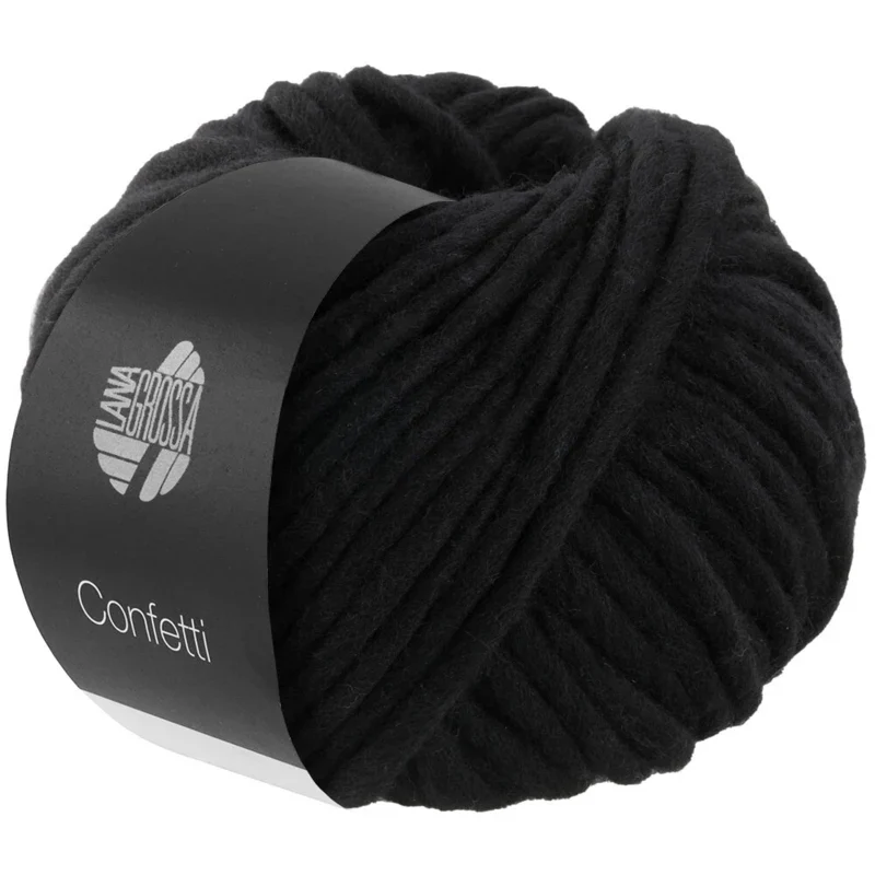 Lana Grossa Confetti Uni 100g Farb-Nr. 108, Schwarz