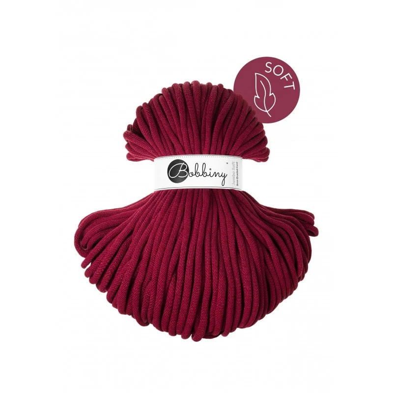 Bobbiny Flechtkordel, 8mm, wine red