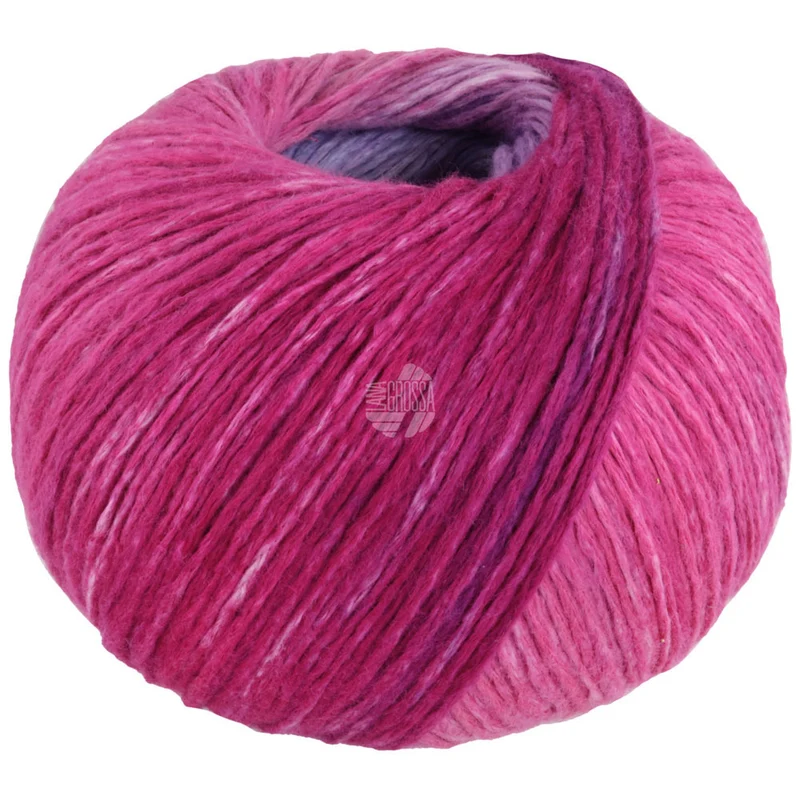 Lana Grossa COTONELLA Farb-Nr. 7, Hellgrau/Rost/Dunkelgrau/Anthrazit/Aubergine/Wein-/Himbeerrot/Pink/Gr aulila 100g