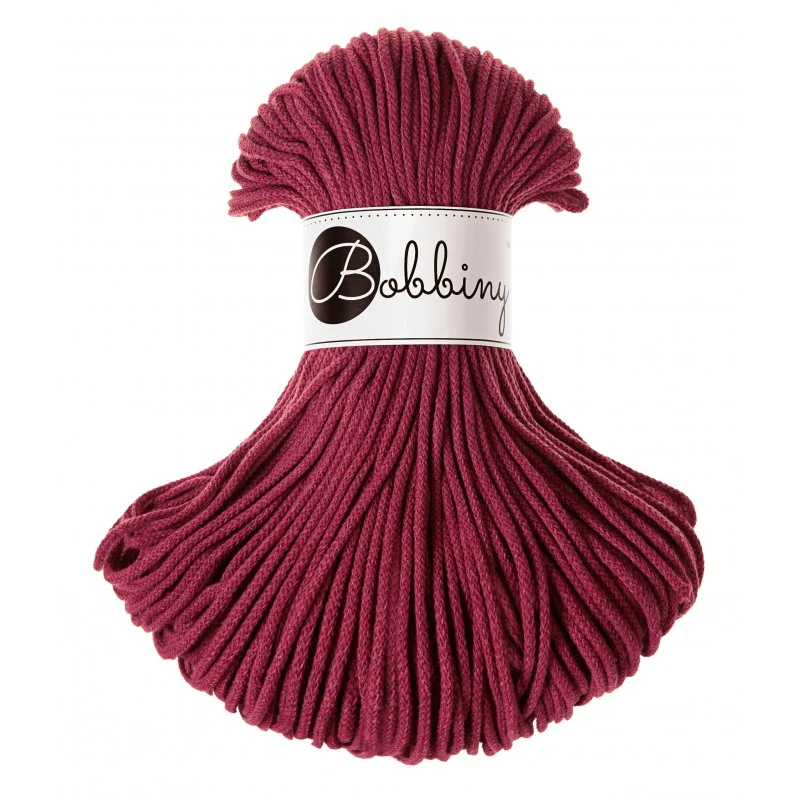 Bobbiny Flechtkordel, 3 mm, Wine Red