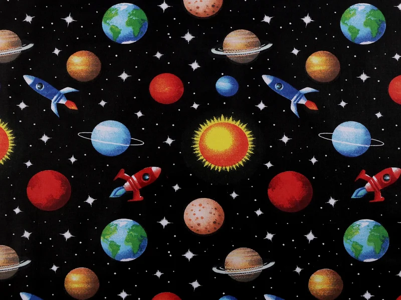 Baumwollstoff Universum/Planeten