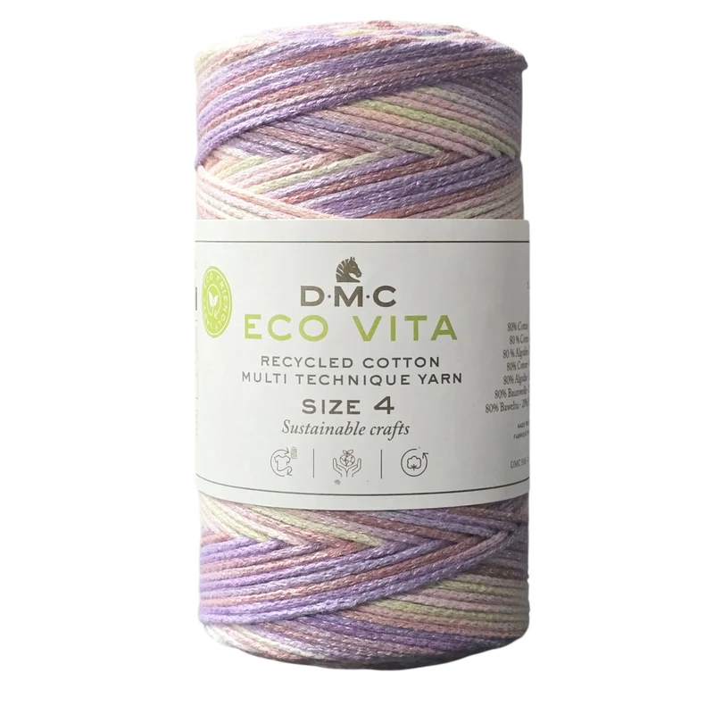 DMC Eco Vita 4 Sfumato – Cordino in Cotone Riciclato 250g per Uncinetto e Borse