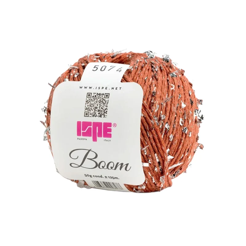 Filato Boom ISPE con Fibra Metallica 50g 125m - Cotone Lurex per Ferri e Uncinetto