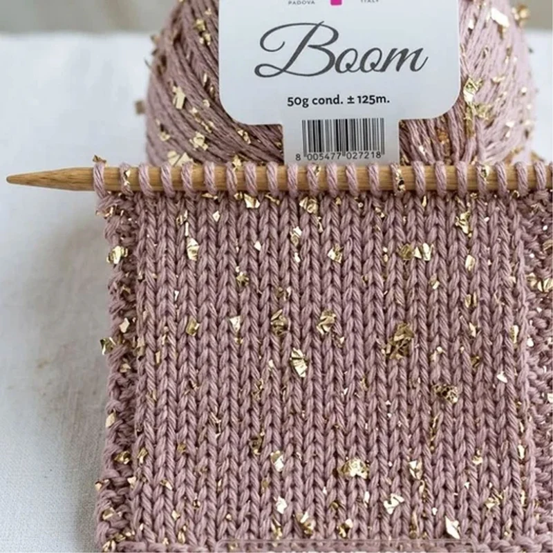 Filato Boom ISPE con Fibra Metallica 50g 125m - Cotone Lurex per Ferri e Uncinetto