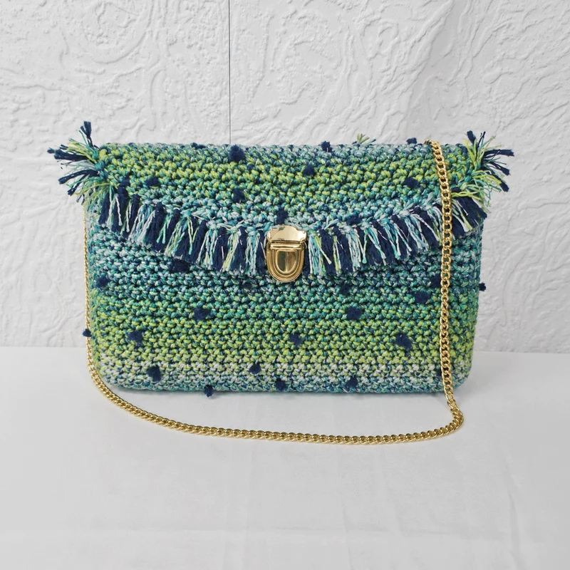 Fettuccia Frizzy Bag Miss Tricot Filati con Juta e Lurex