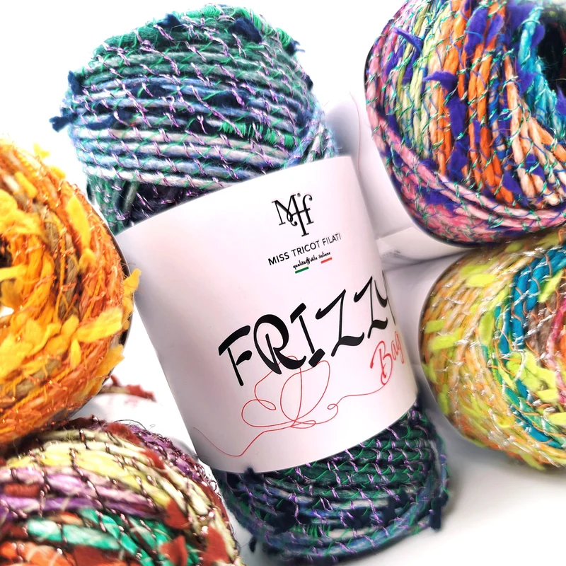 Fettuccia Frizzy Bag Miss Tricot Filati con Juta e Lurex