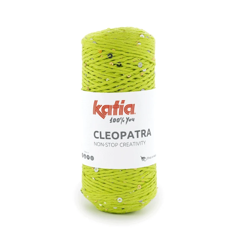 Filato Katia Cleopatra con Paillettes Oro e Argento – Cotone Luminoso per Top, Cappelli e Accessori Glam